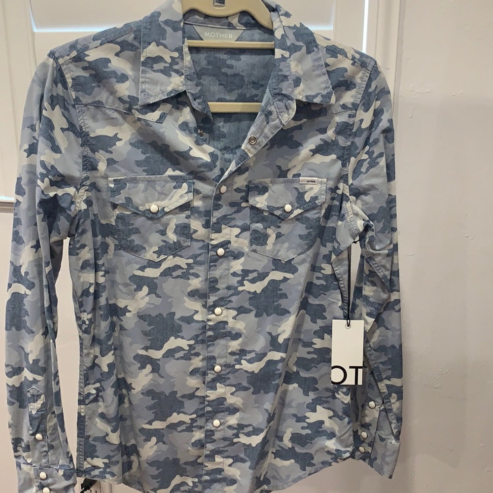 Mother brand camouflage button down shirt. NWT.